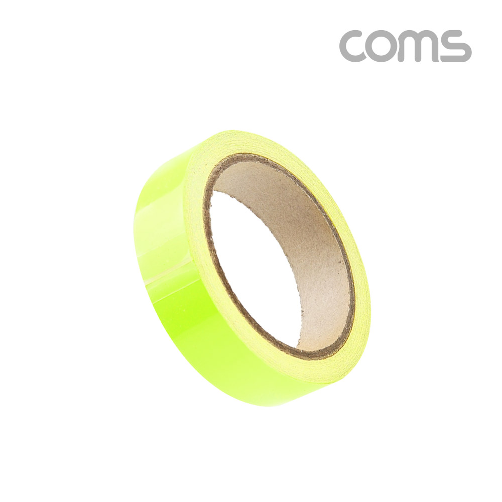Coms 안전 형광 테이프 (노랑) / 반사 스티커 / 25mm / 차량, 자전거, 오토바이, 비상구 안내선 등