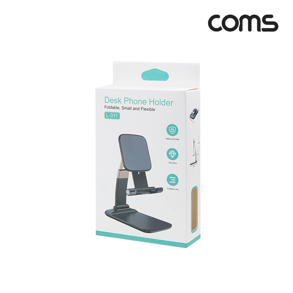 Coms 접이식 스마트폰 거치대 / 스탠드 / 탁상용 / White