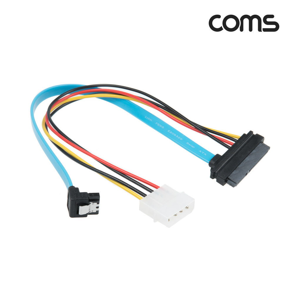 Coms SATA 변환 케이블, 젠더, SATA + IDE 4P to SATA 22P, 30cm, 데이터 + 전원