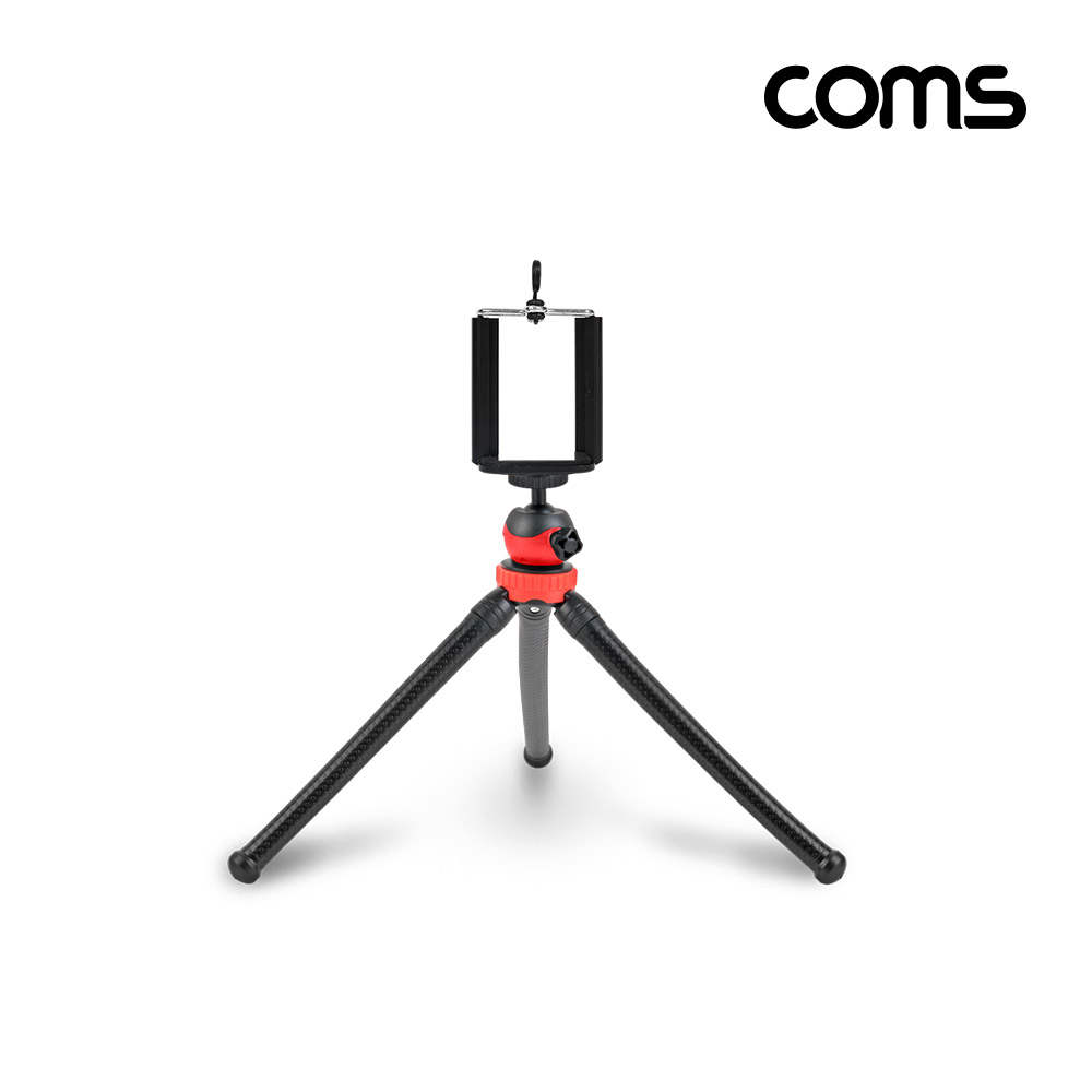 Coms 플렉시블(Flexible, 자바라) 삼각대, 스마트폰 거치대 포함, 미니(소형) 휴대용 접이식