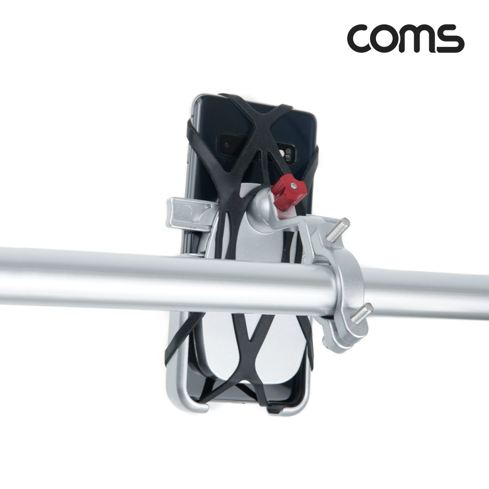 Coms 자전거 스마트폰 거치대, 알루미늄 프레임, 실리콘 고정, 스포츠, 레저, 휴대폰 거치