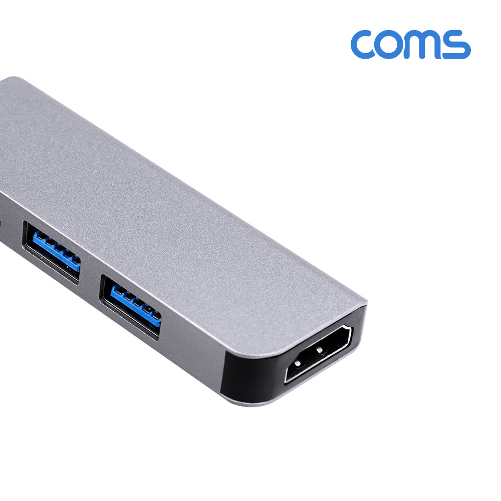 Coms USB 3.1 (Type C) 멀티 도킹&허브 / USB 3.0 Type A x 2 + HDMI + Type C(PD/CATA) 포트