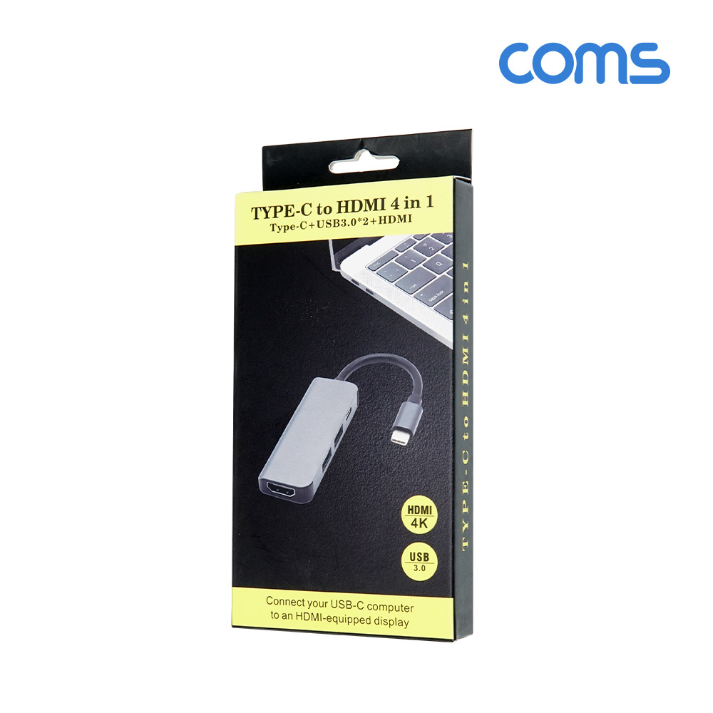 Coms USB 3.1 (Type C) 멀티 도킹&허브 / USB 3.0 Type A x 2 + HDMI + Type C(PD/CATA) 포트