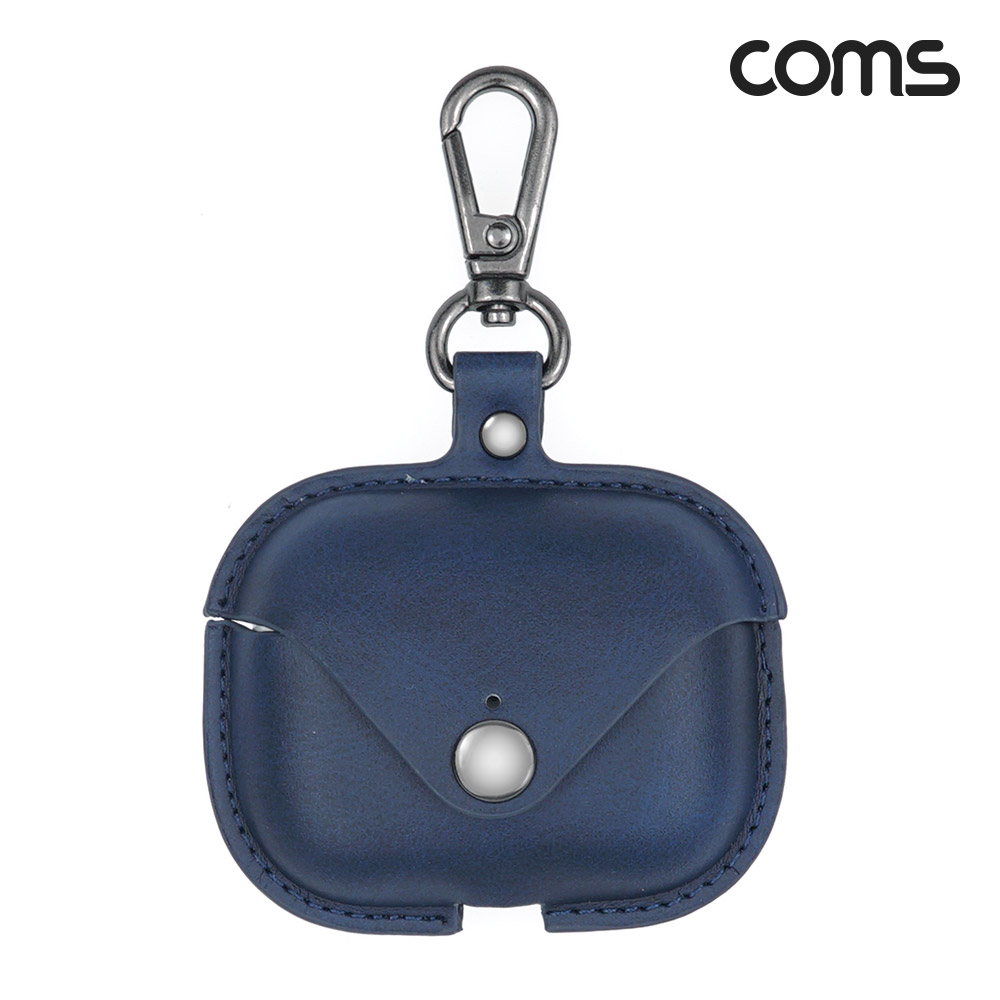 Coms 에어팟 프로 가죽 케이스 네이비 navy, 키체인 키홀더 키링