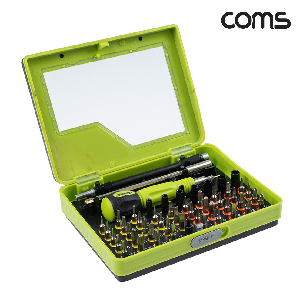 Coms 드라이버 세트 53 in 1, HJQ-8921, 십자 일자 별 비트 정밀핀셋