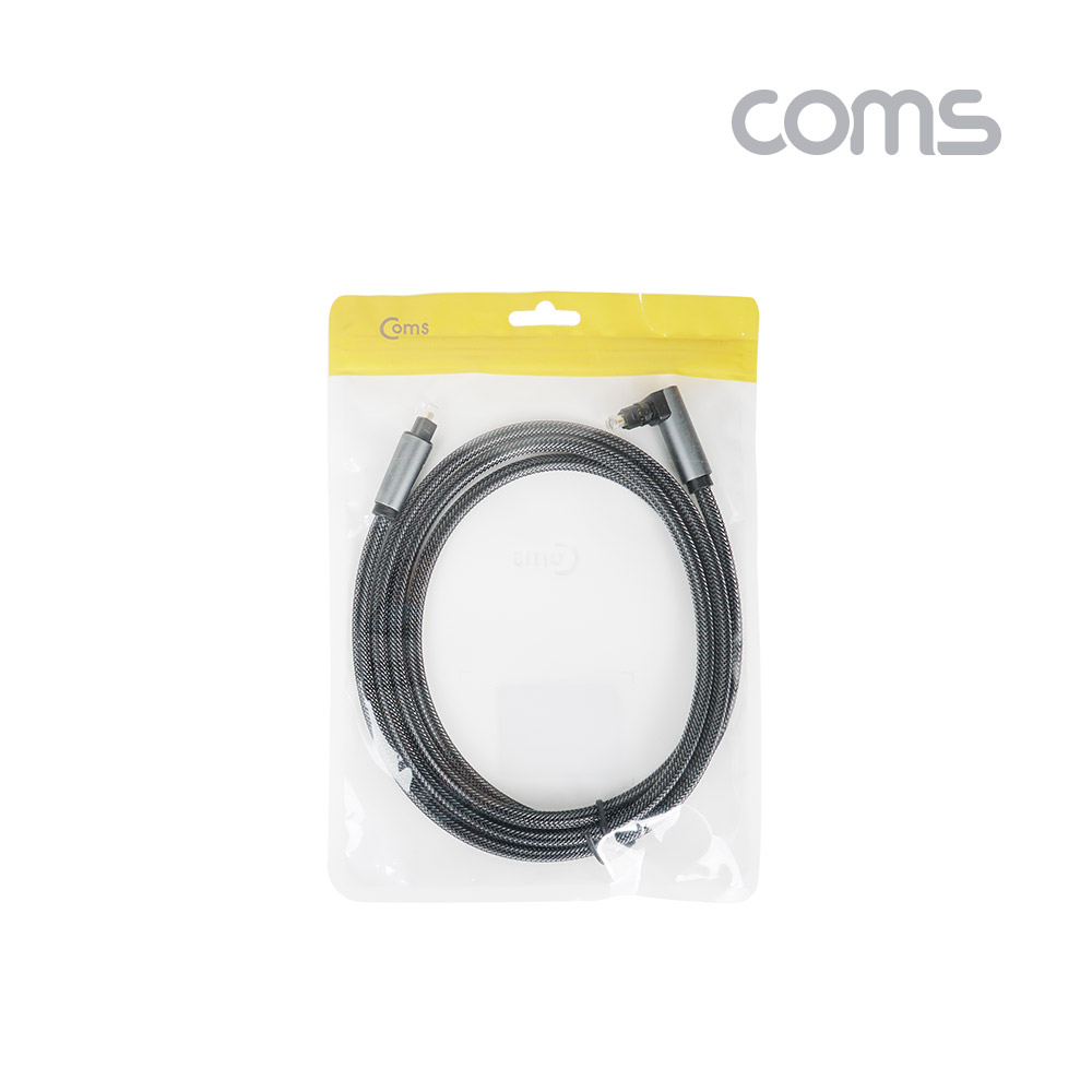 Coms EMK 오디오 광 꺾임(꺽임) 케이블(2∮/각-각) 1.5M, Toslink to Toslink, 회전 가능, 사운드바 연결
