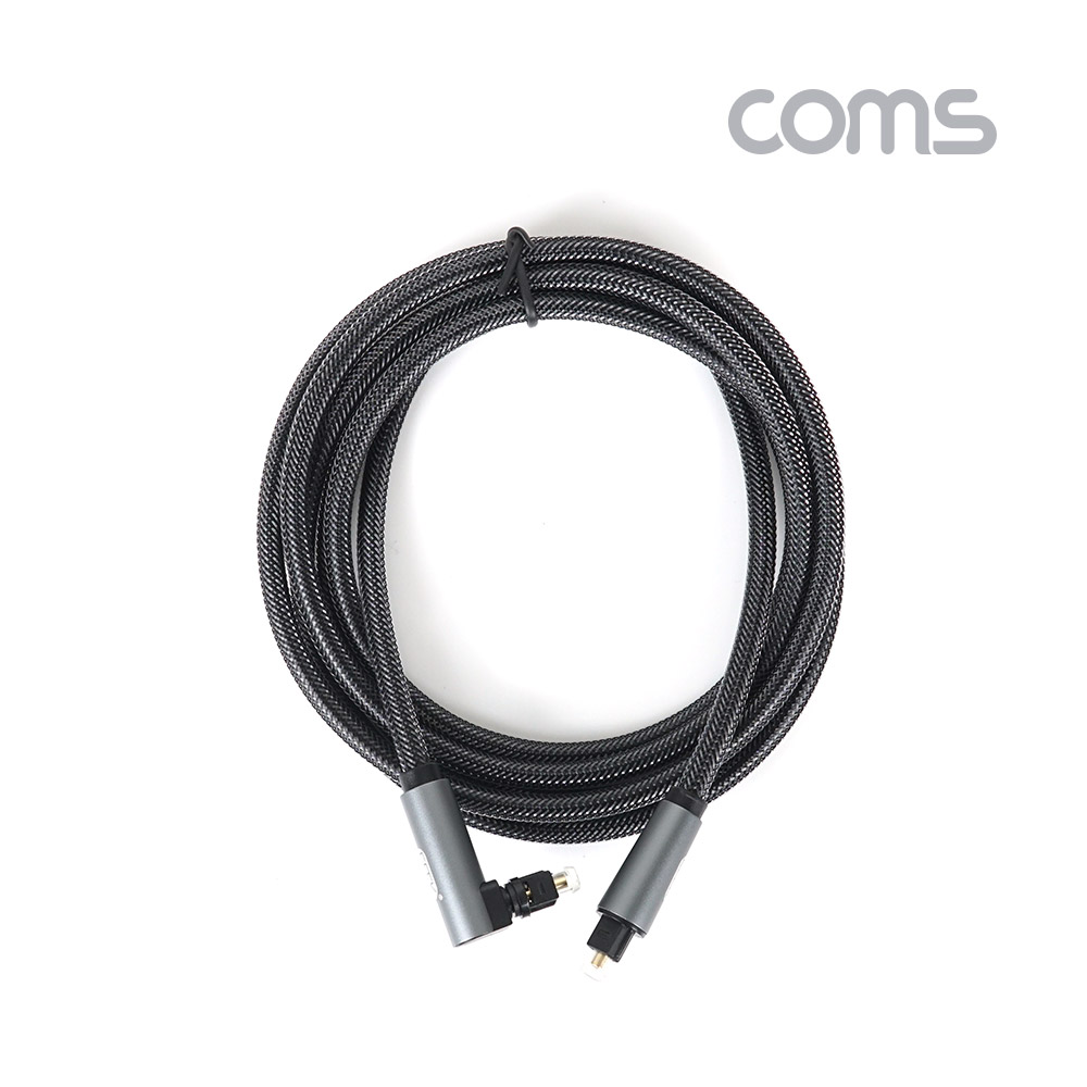 Coms EMK 오디오 광 꺾임(꺽임) 케이블(2∮/각-각) 2M, Toslink to Toslink, 회전 가능, 사운드바 연결