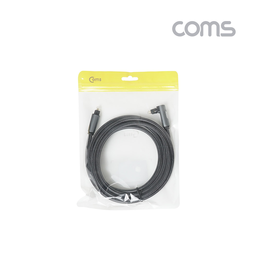 Coms EMK 오디오 광 꺾임(꺽임) 케이블(2∮/각-각) 2M, Toslink to Toslink, 회전 가능, 사운드바 연결