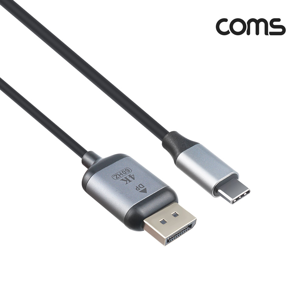 Coms USB 3.1(Type C) to 디스플레이포트 컨버터 1.8m, 변환 케이블, C타입 to DP 1.4 4K@60Hz UHD, C타입, Displayport