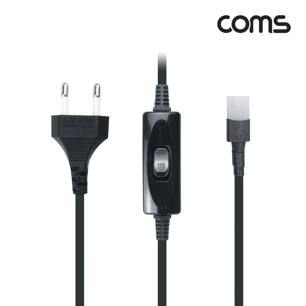 Coms AC 전원 스위치 케이블(2P 커넥터), LED 등기구 전용(LED65K120/LED50K120), 250V-2.5A, 3M