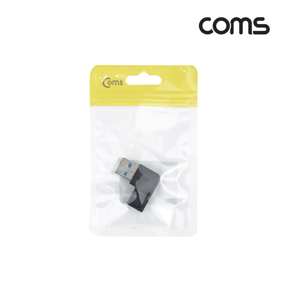 Coms USB 3.1(Type C) 3.0 꺾임 젠더(Type C F to USB Type A 3.0M) Short, A타입, C타입, 우향(꺽임), Black, 5Gbps 고속전송
