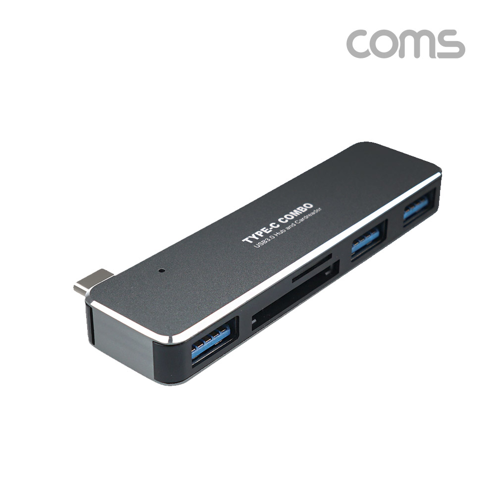Coms USB 3.1 (Type C) 허브, 멀티 USB 3.0 x 3포트(port) + 외장형 카드리더기(Micro SD(TF),SD), C 타입