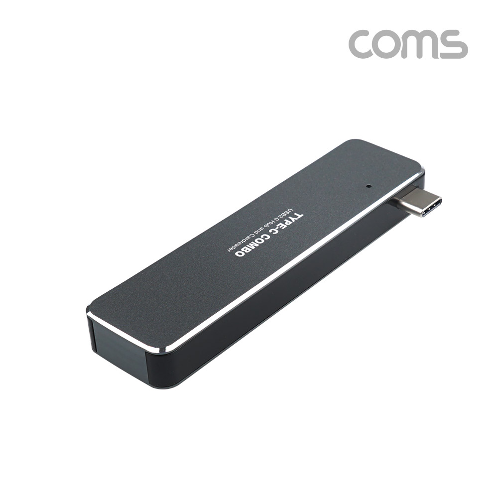 Coms USB 3.1 (Type C) 허브, 멀티 USB 3.0 x 3포트(port) + 외장형 카드리더기(Micro SD(TF),SD), C 타입