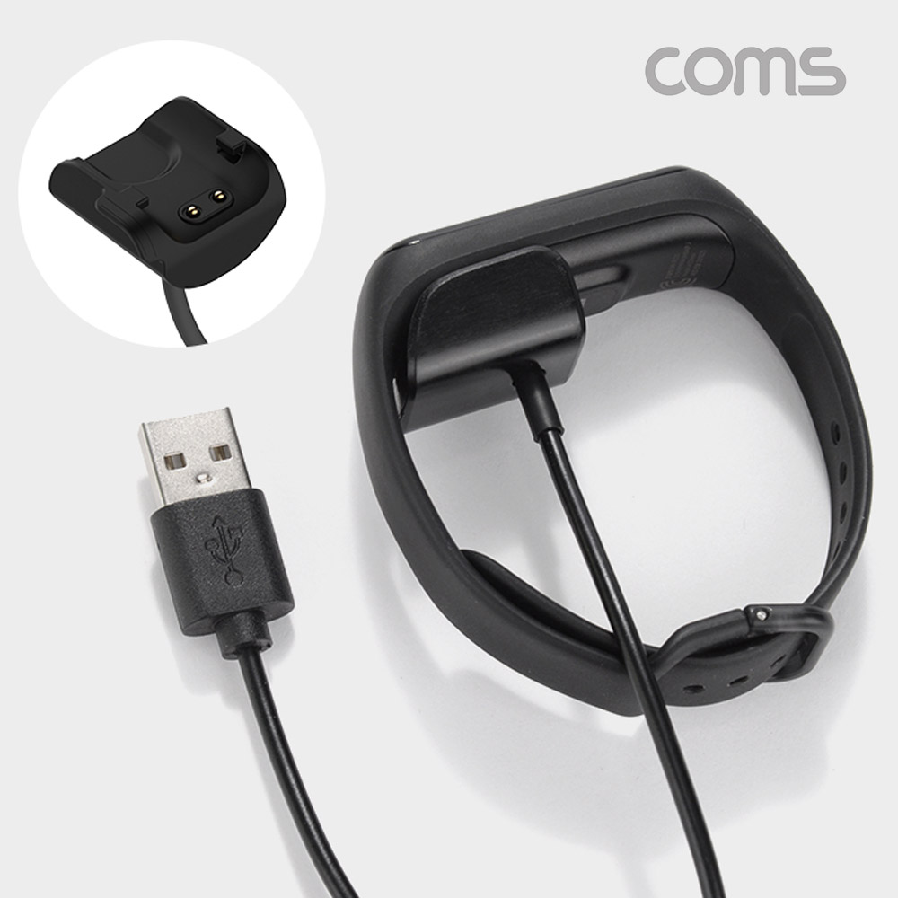Coms 갤럭시 핏2 충전기 60cm, GALAXY Fit2 Charger, BLACK