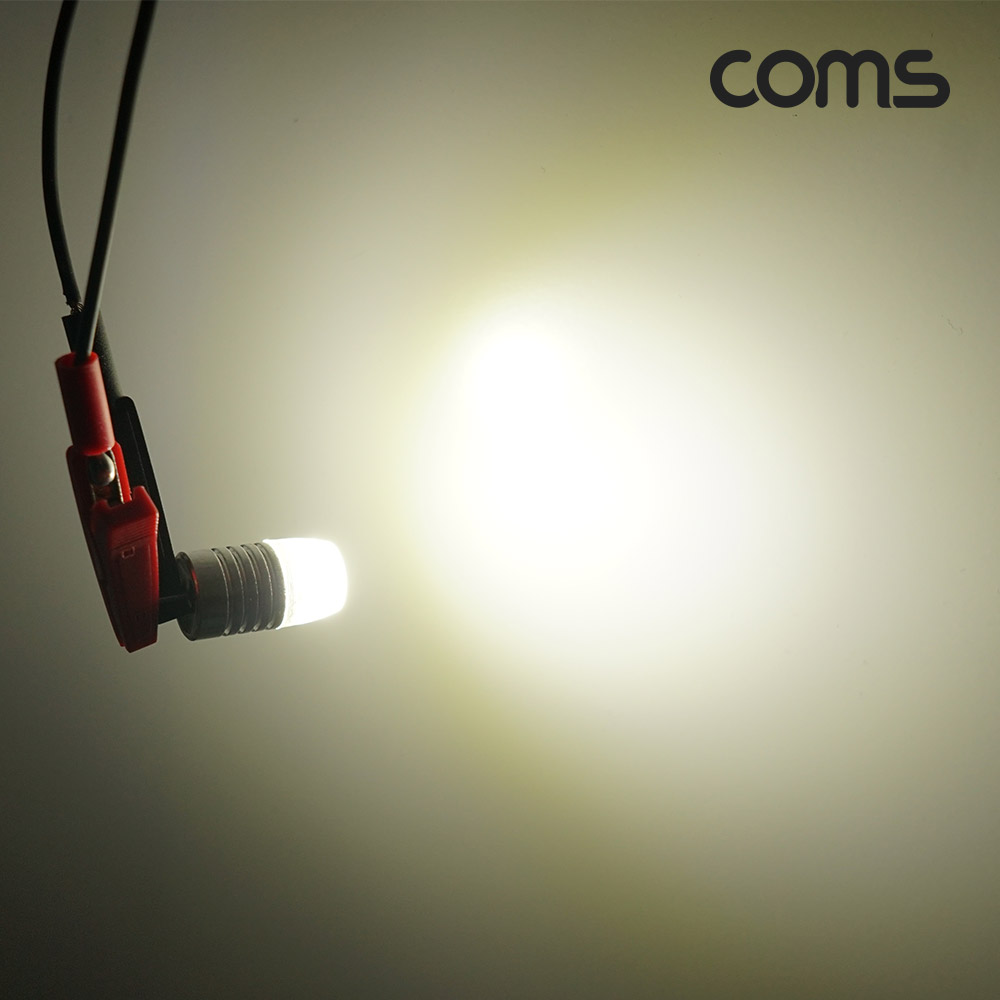 Coms LED 램프, 무극성 12V, 화이트, 차량용, 전원, 전구, 2P LED 라이트, 1.5W