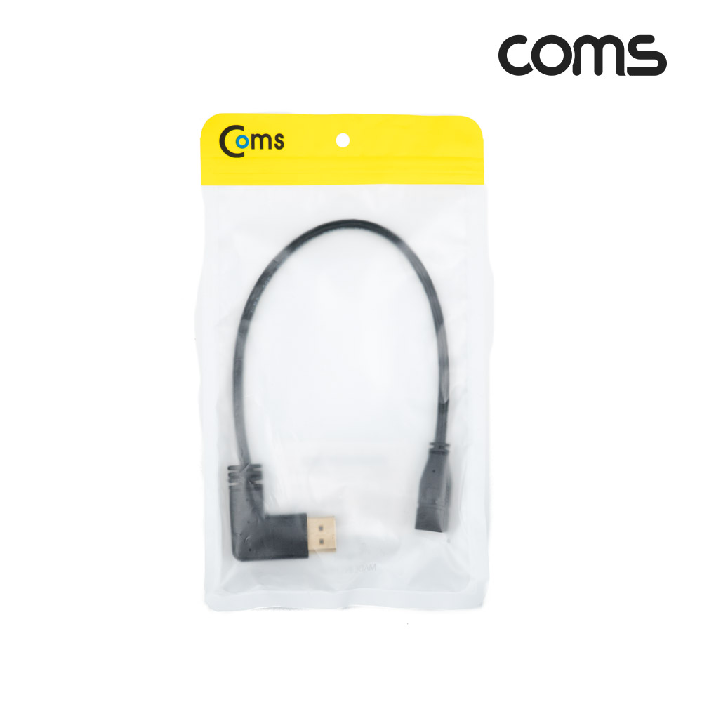 Coms 디스플레이 포트 젠더 변환 DP(M) 좌향꺾임, Mini DP(F) 30cm, DisplayPort 변환