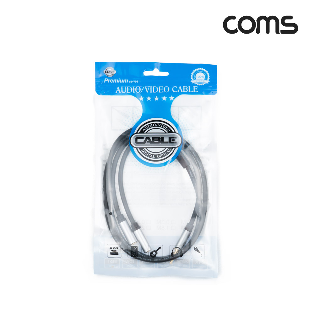 Coms 스테레오 젠더 Y형(3.5 M/Fx2), Aux 케이블(3극) 2분배, 1m