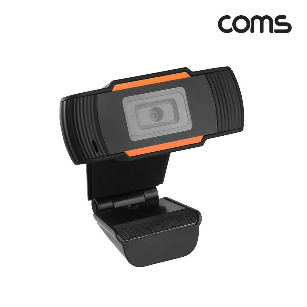 Coms 웹캠, 웹카메라, HD 1280x720P, 화상통화, 스트리밍 방송, 온라인, PC, 노트북, ST 3.5mm, 내장 마이크, 90만 화소