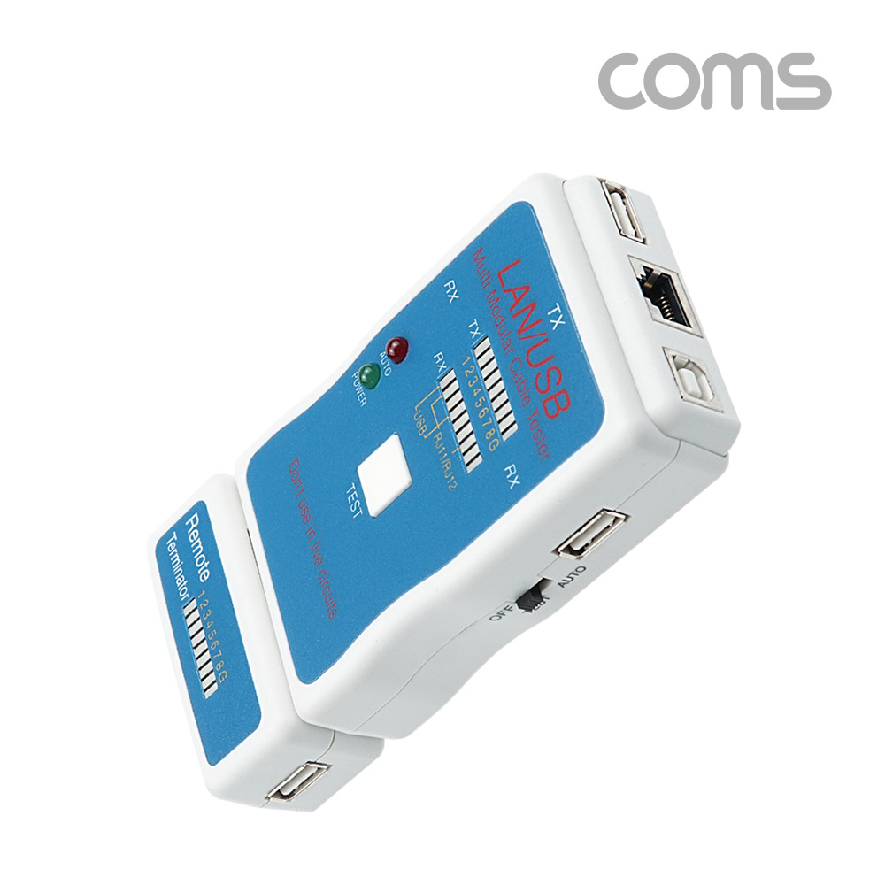 Coms 테스터기(PC 케이블) RJ45(UTP/STP), USB, RJ11/ RG12, BNC Coaxial RCA, 모듈러 케이블 테스트