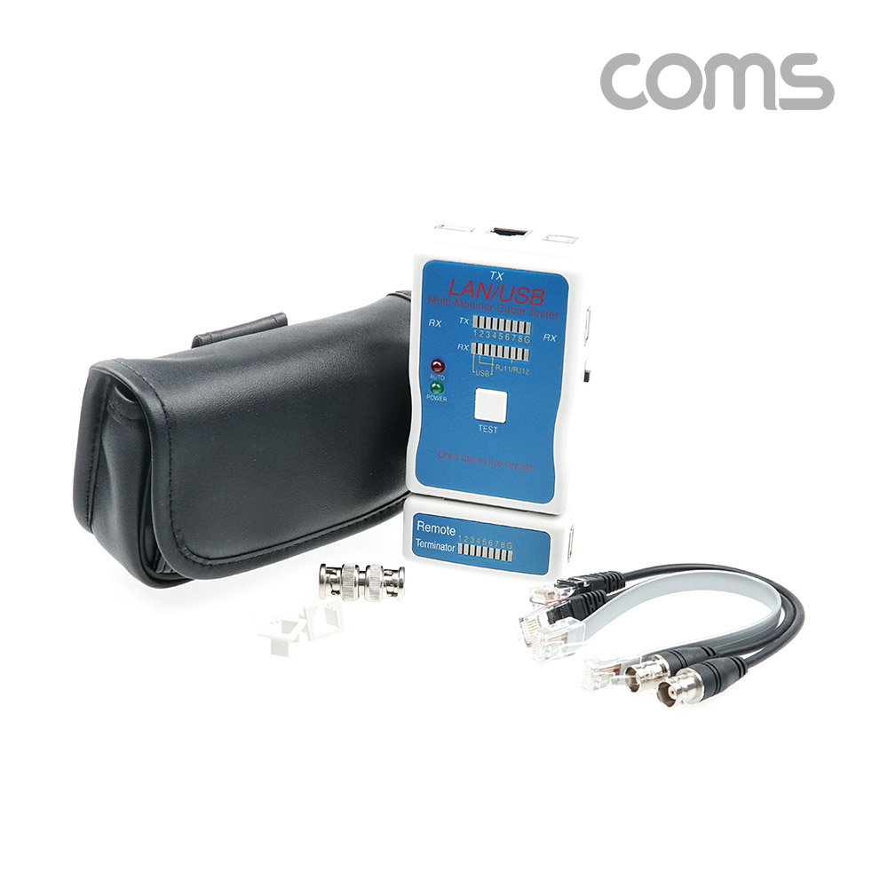 Coms 테스터기(PC 케이블) RJ45(UTP/STP), USB, RJ11/ RG12, BNC Coaxial RCA, 모듈러 케이블 테스트