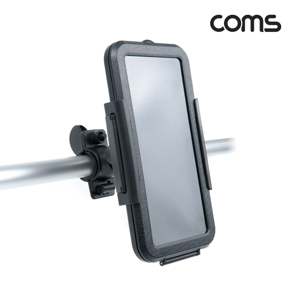 Coms 자전거 스마트폰 거치대, 레저, 방수 케이스, 하드케이스, 충격방지, 휴대폰, 터치, 100x180mm