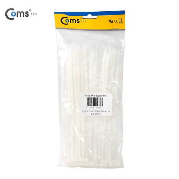 Coms 케이블 타이(1봉/100pcs), CHS-4, 흰색, 200mm x 4mm