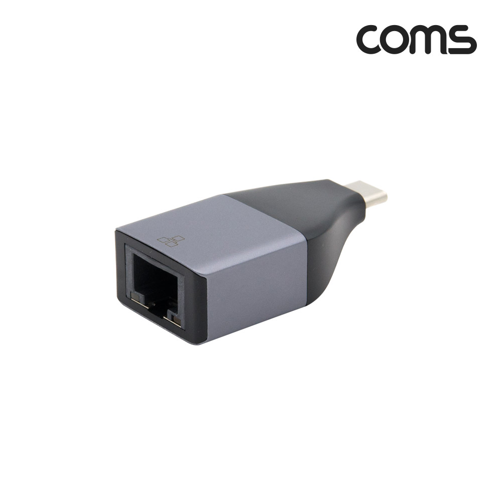 Coms USB 3.1(Type C) 컨버터(Gigabit LAN) 변환, Short 젠더형, Type C(M) to RJ45(F), 이더넷 기가 랜, Ethernet Adapter