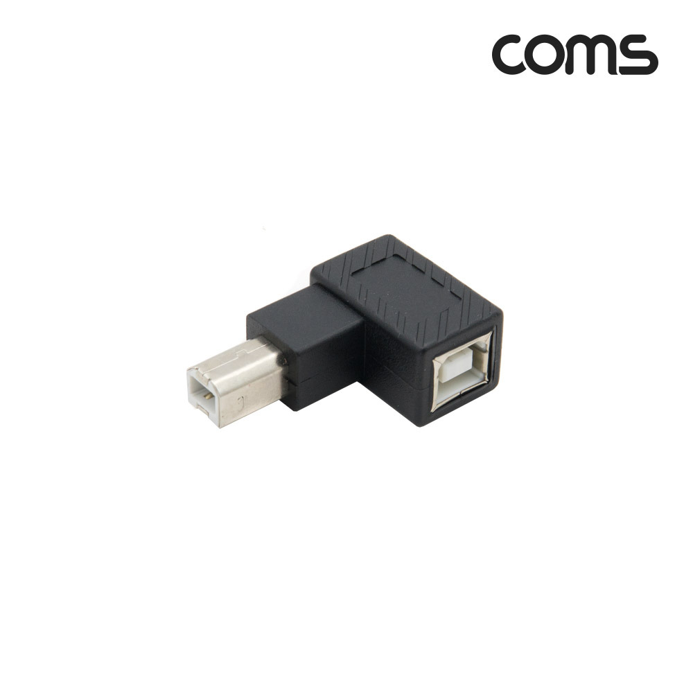 Coms USB 젠더, USB 2.0 B M/F, 좌향 꺾임