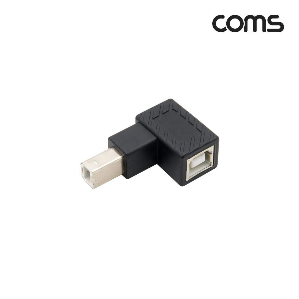 Coms USB 젠더, USB 2.0 B M/F, 좌상향 꺾임