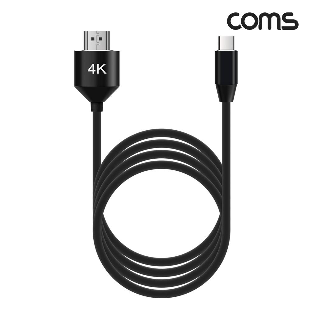 Coms 초슬림 후드 USB 3.1(Type C) 컨버터 케이블 3m, Type C to HDMI 2.0 4K2K@30Hz