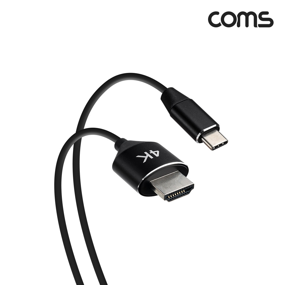 Coms 초슬림 후드 USB 3.1(Type C) 컨버터 케이블 3m, Type C to HDMI 2.0 4K2K@30Hz