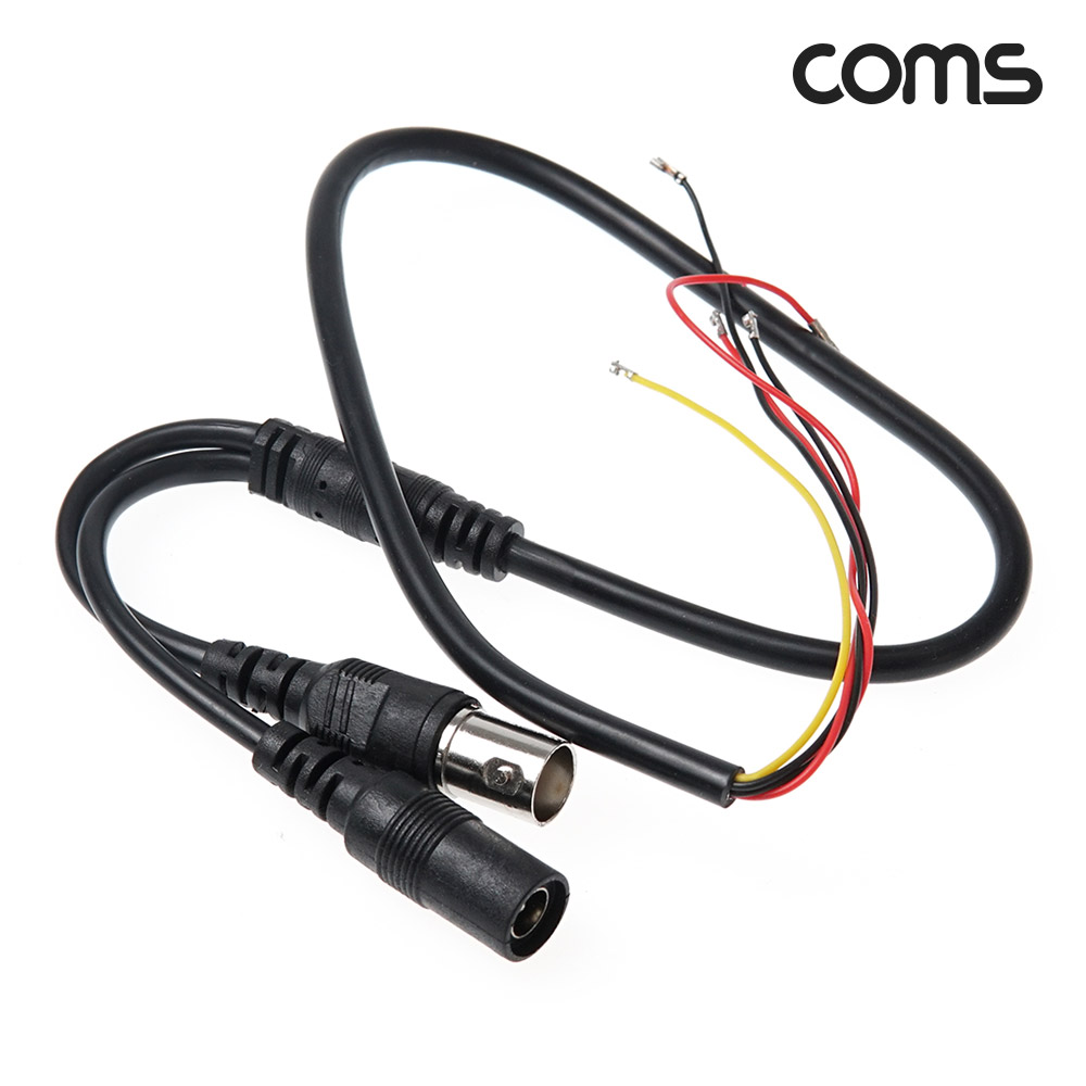 Coms CCTV DIY 특수 제작용 케이블 Black, BNC F to DC 5.5(2.1) F