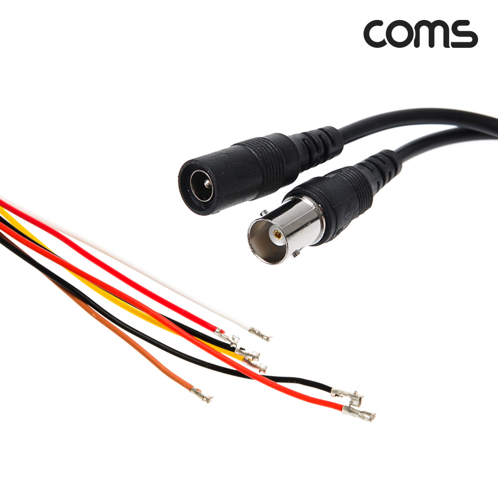 Coms CCTV DIY 특수 제작용 케이블 Black, BNC F to DC 5.5(2.1) F