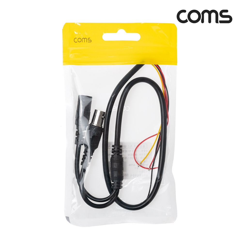 Coms CCTV DIY 특수 제작용 케이블 Black, BNC F to DC 5.5(2.1) F