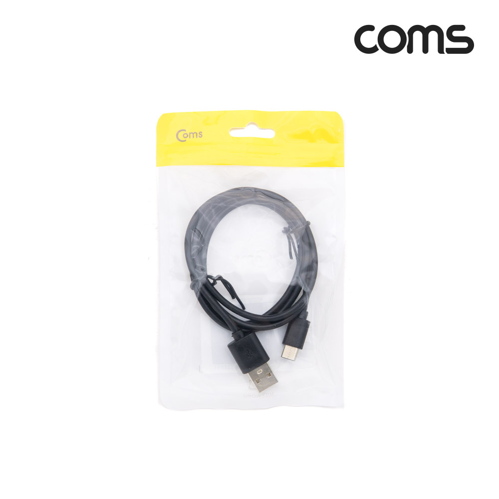 Coms USB 3.1(Type C) 고속충전 케이블 1M Black, 충전전용, C타입