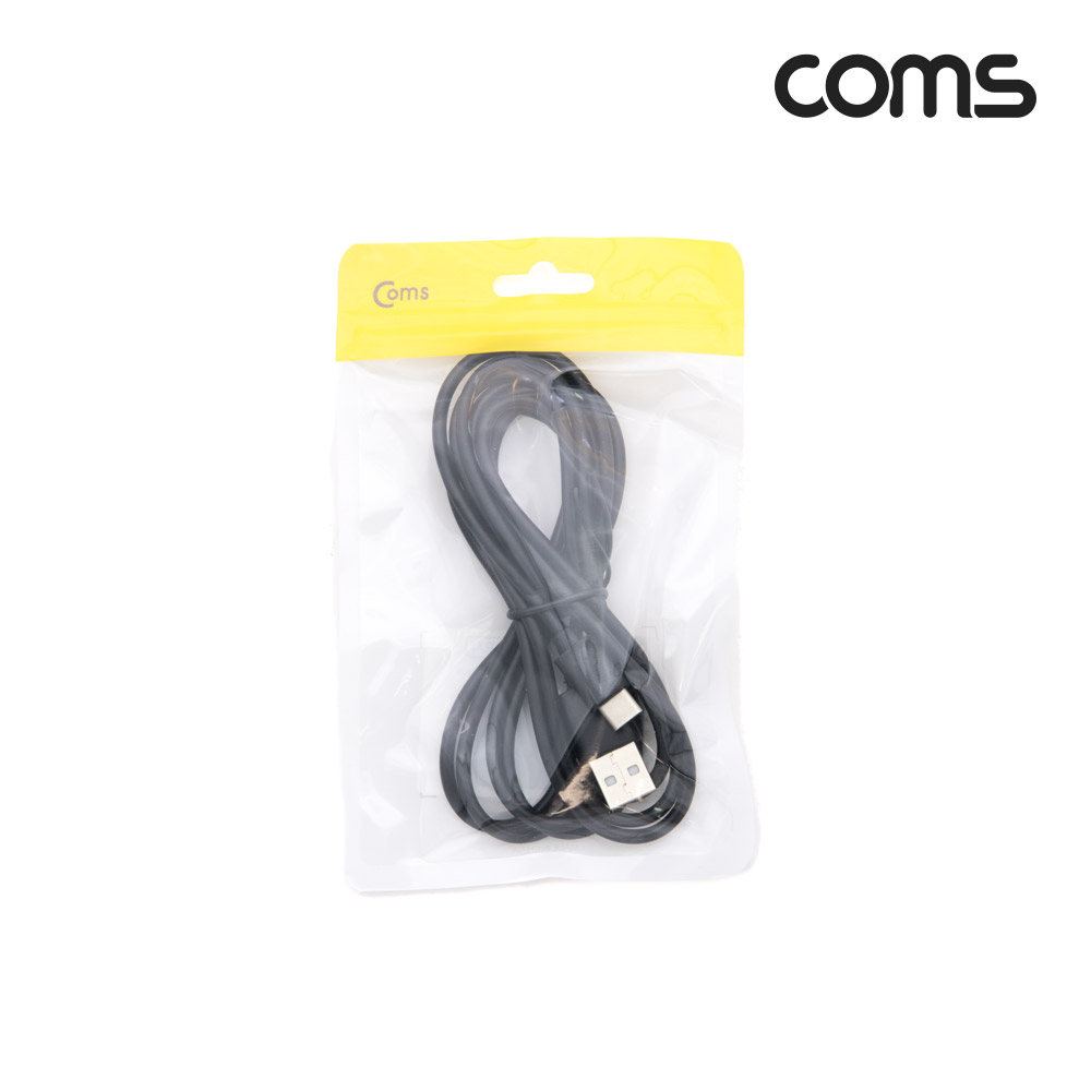 Coms USB 3.1(Type C) 고속충전 케이블 2M Black, 충전전용, C타입