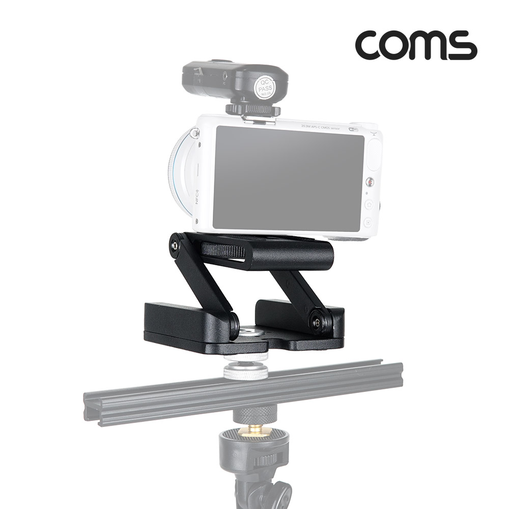 Coms 카메라 Z형 꺾임 플레이트(근접 거치대), 꺽임, 폴더 접이식 스탠드 홀더 삼각대(헤드 받침대), 퀵릴리즈 플레이트, 고정 마운트