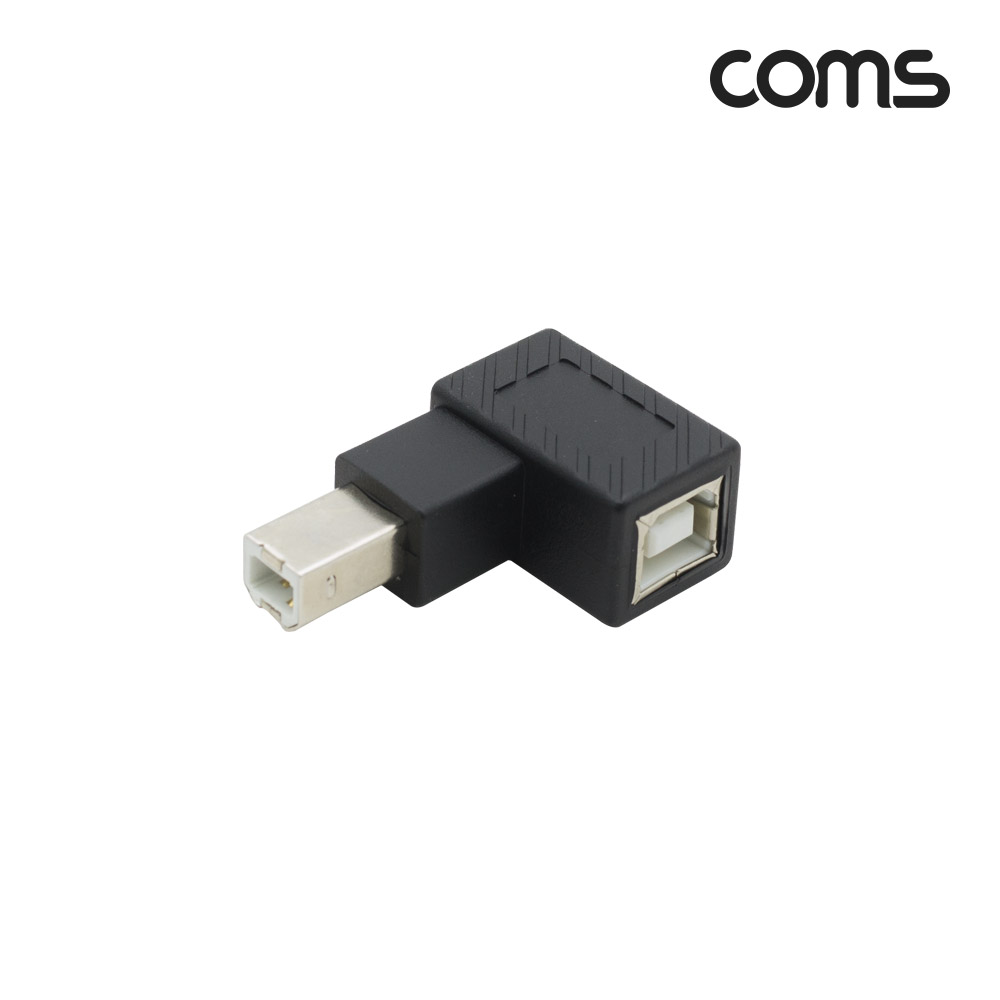 Coms USB 젠더, USB 2.0 B M/F, 좌하향 꺾임