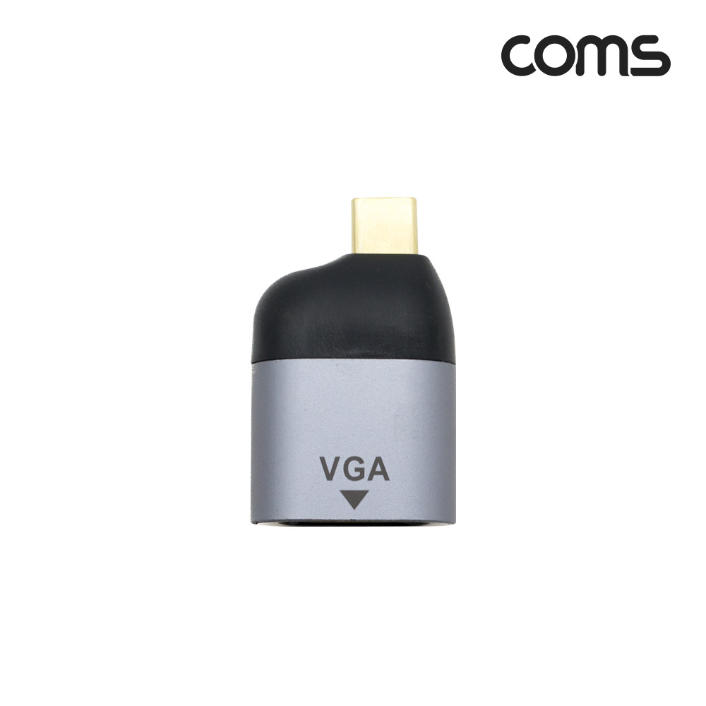 Coms USB 3.1(Type C) to VGA 컨버터, 변환, 젠더형, C타입 to VGA 1080p@60Hz FHD, D-SUB RGB