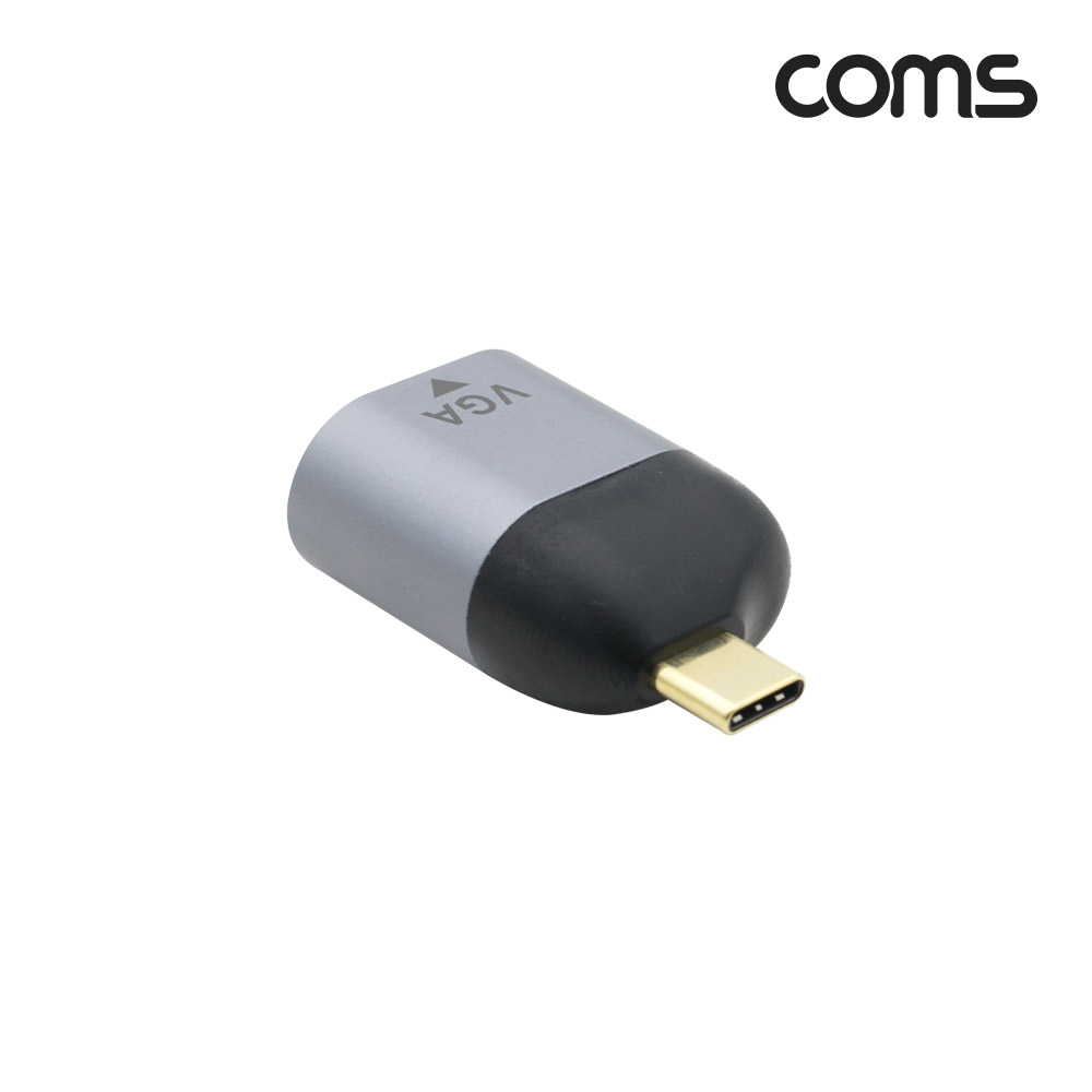 Coms USB 3.1(Type C) to VGA 컨버터, 변환, 젠더형, C타입 to VGA 1080p@60Hz FHD, D-SUB RGB
