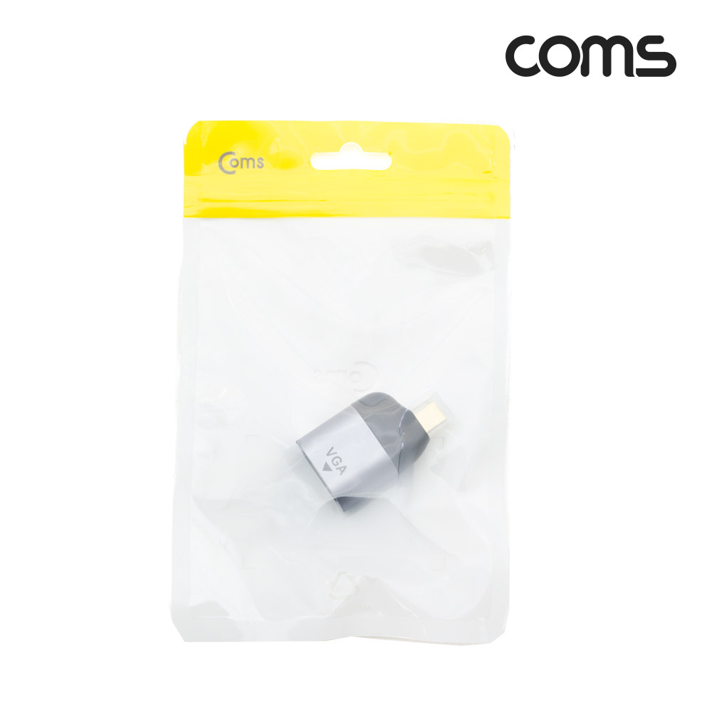 Coms USB 3.1(Type C) to VGA 컨버터, 변환, 젠더형, C타입 to VGA 1080p@60Hz FHD, D-SUB RGB