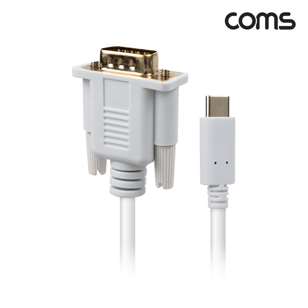 Coms USB 3.1(Type C) to VGA 컨버터 케이블 1.8M FHD 1080P@60Hz, C타입 RGB D-SUB