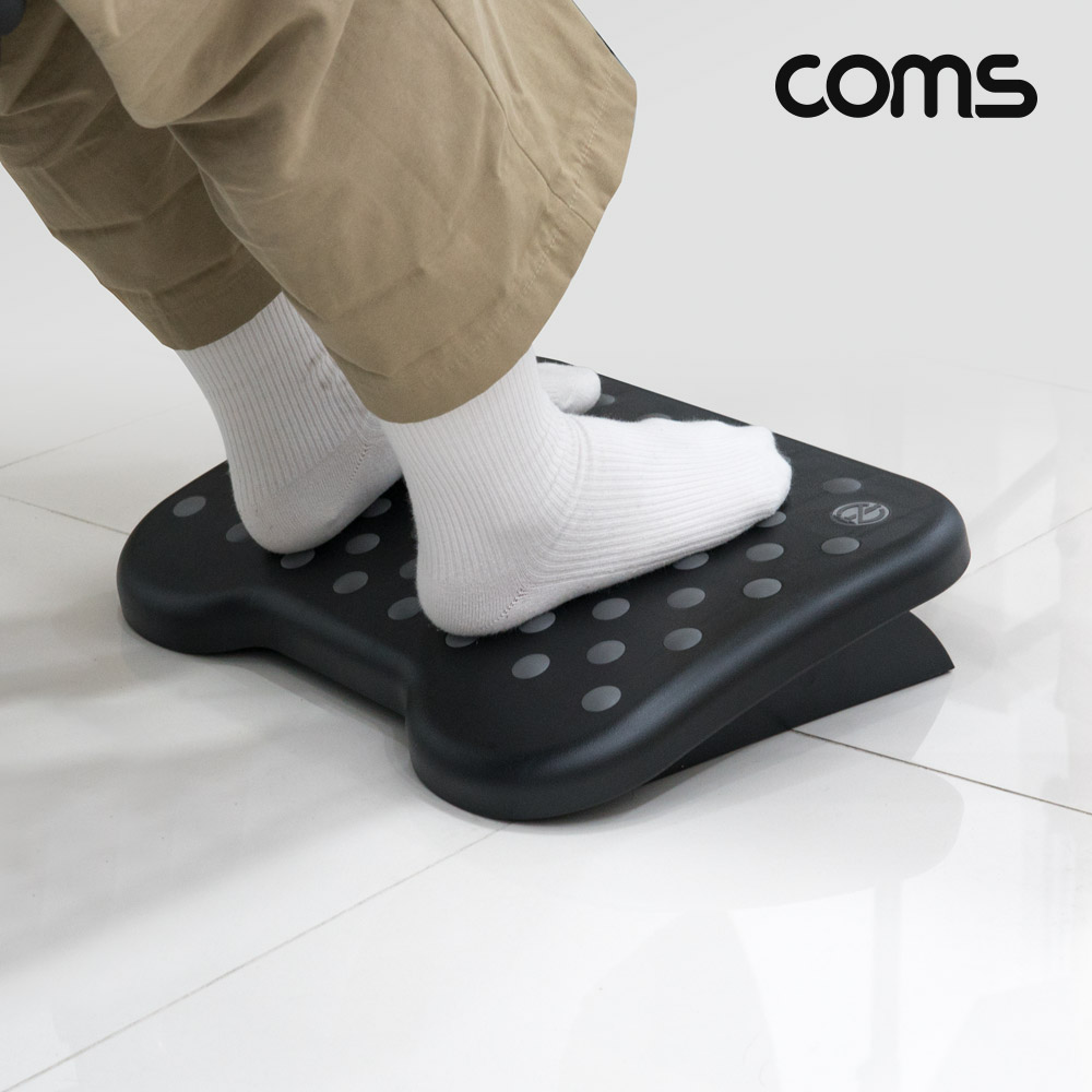 Coms 발 받침대, 엠보싱, 0~15도 각도조절, 1단형, FOOT REST, 가정, 사무실, 책상, 발판