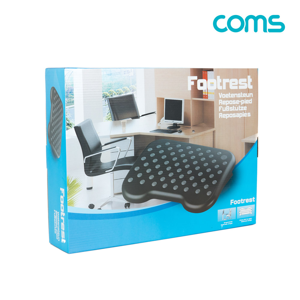 Coms 발 받침대, 엠보싱, 0~15도 각도조절, 1단형, FOOT REST, 가정, 사무실, 책상, 발판