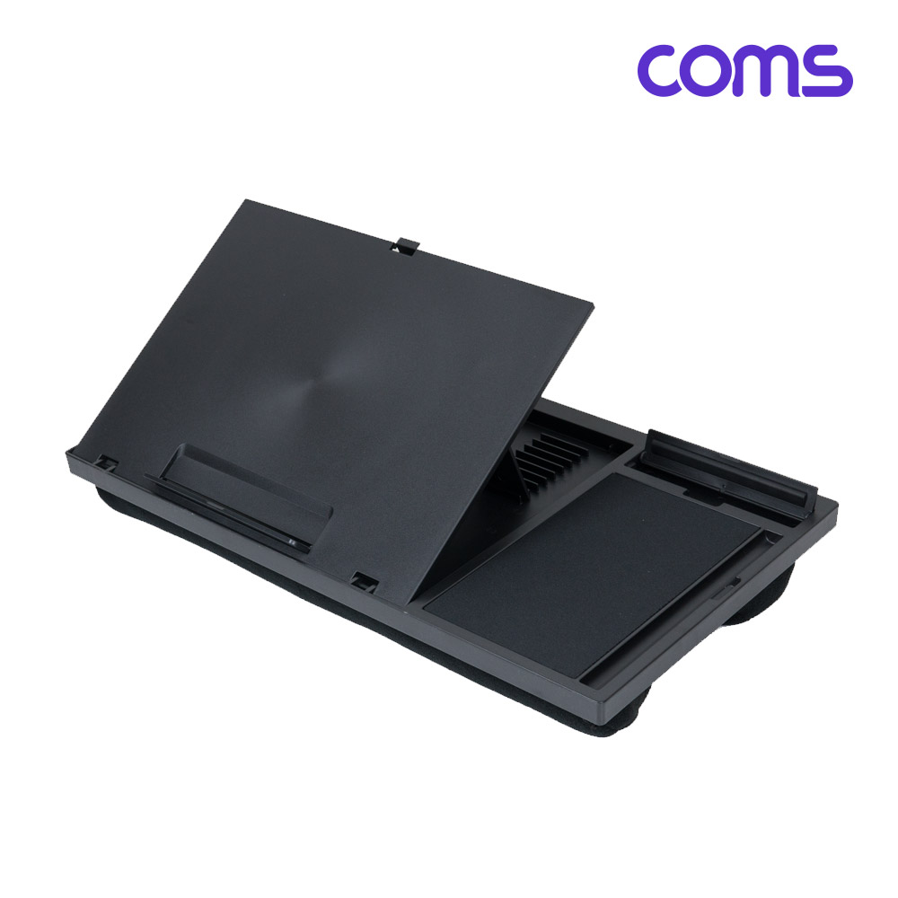 Coms 랩 데스크 LAP DESK 노트북 무릎 스탠드 받침대 침대거치(독서/메모/스케치 등 다기능) 각도조절 마우스패드 스마트폰 거치 펜 수납