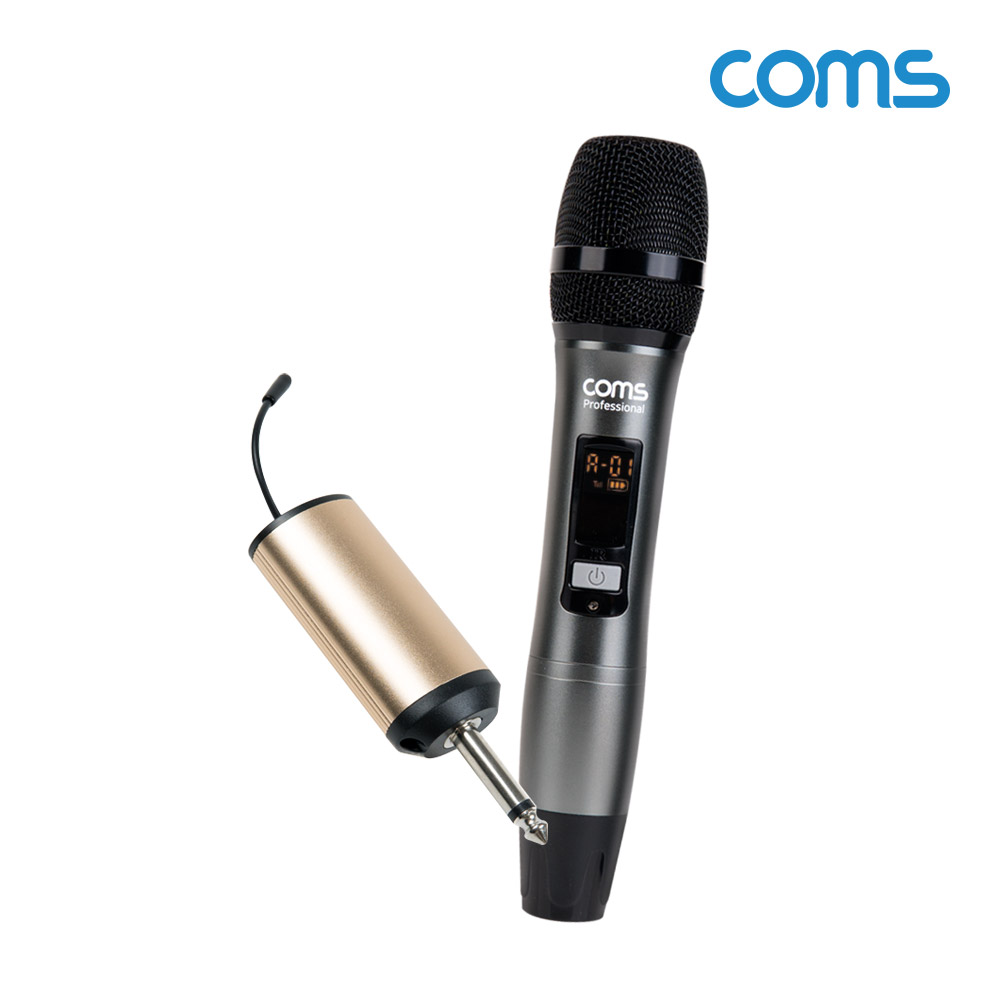 Coms 채널A UHF 무선 핸디마이크+리시버(수신기)+C타입젠더 세트