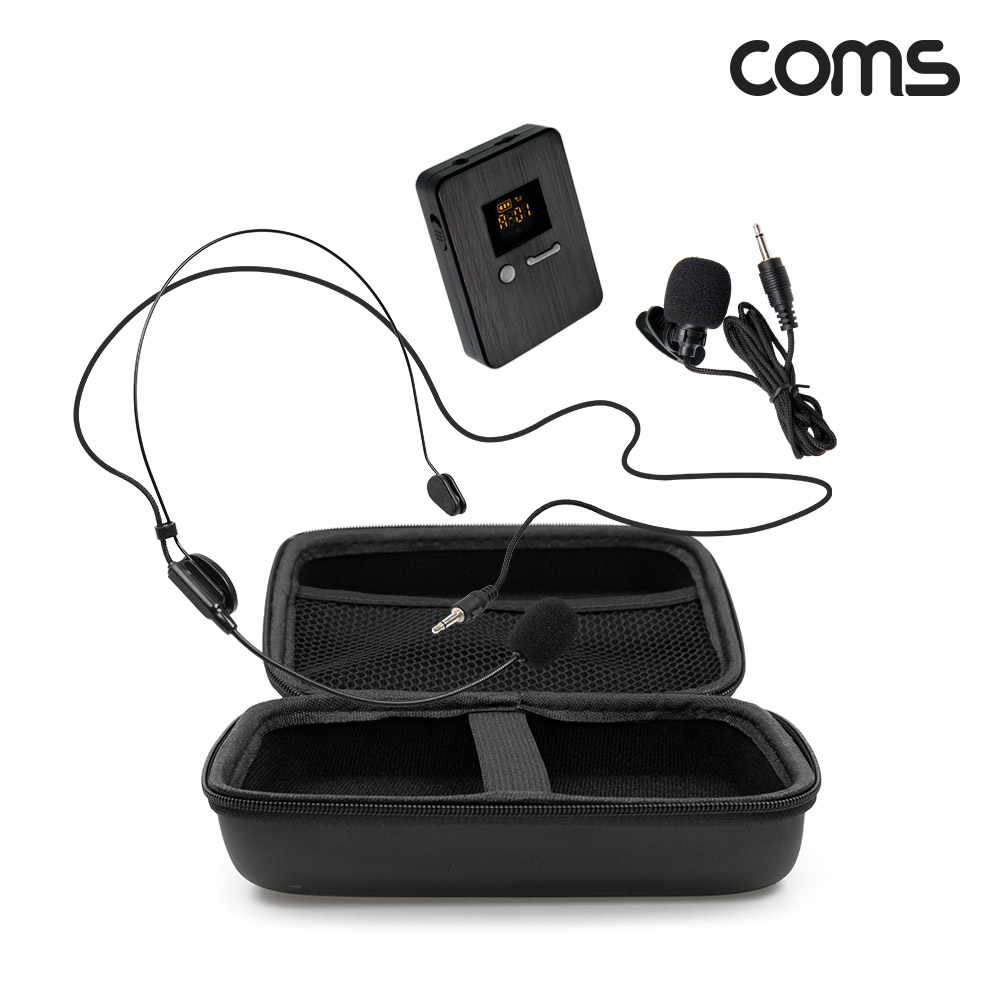 Coms 채널A UHF 무선 헤드셋 마이크+핀마이크, [CR400P CR400PB 전용]