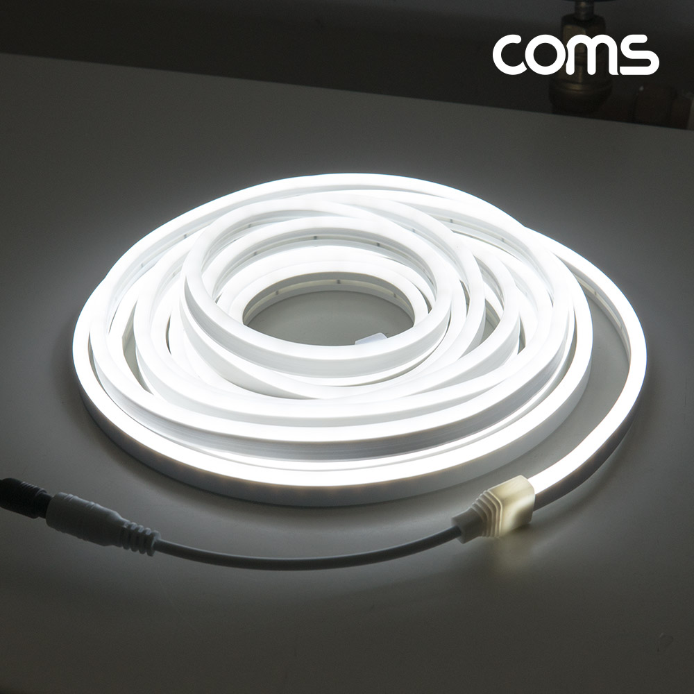 Coms LED 슬림형(줄/띠형/보급형) / DC 12V 전원 / 5M / White / 조명 호스/ 감성 네온 인테리어 DIY / LED 램프, 랜턴, 무드등 / 컬러 조명(색조명)