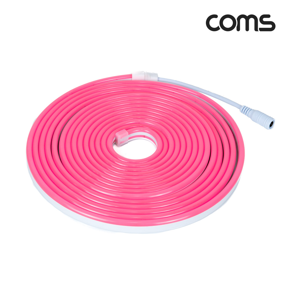 Coms LED 슬림형(줄/띠형/보급형) / DC 12V 전원 / 5M / Pink / 조명 호스/ 감성 네온 인테리어 DIY / LED 램프, 랜턴, 무드등 / 컬러 조명(색조명)