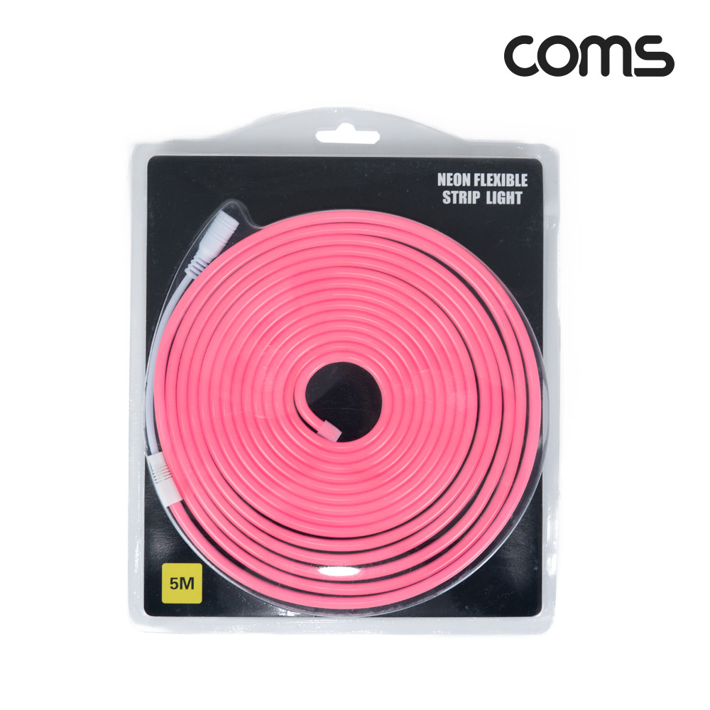 Coms LED 슬림형(줄/띠형/보급형) / DC 12V 전원 / 5M / Pink / 조명 호스/ 감성 네온 인테리어 DIY / LED 램프, 랜턴, 무드등 / 컬러 조명(색조명)